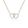 9ct Yellow Gold Round Brilliant Diamond 0.11ct Double Heart Pendant