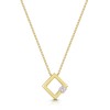 9ct Yellow Gold 0.09ct Princess Cut Diamond Square Pendant