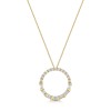 9ct Yellow Gold Baguette & Round Brilliant Cut 0.20ct Diamond Circle Pendant