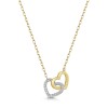 9ct Yellow Gold Round Brilliant 0.06ct Diamond Interlocking Heart Pendant