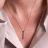 9ct Yellow Gold Round Brilliant 1.00ct Diamond 3 Stone Drop Pendant