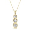 9ct Yellow Gold Round Brilliant 1.00ct Diamond 3 Stone Drop Pendant