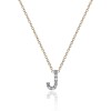 9ct Yellow Gold 0.04ct Diamond 'J' Letter Pendant