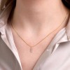 9ct Yellow Gold Round Brilliant 0.05ct Diamond Initial E Pendant
