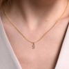 9ct Yellow Gold Round Brilliant 0.06ct Diamond Initial S Pendant