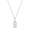 9ct White Gold Round Brilliant 0.07ct Diamond Initial B Pendant