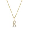9ct Yellow Gold Round Brilliant 0.07ct Diamond Initial R Pendant