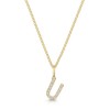 9ct Yellow Gold Round Brilliant 0.06ct Diamond Initial U Pendant