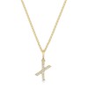 9ct Yellow Gold Round Brilliant 0.05ct Diamond Initial X Pendant