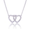 9ct White Gold Brilliant Cut 0.10ct Diamond Double Heart Necklace