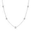 9ct White Gold Rub Over Staggered 0.40ct Diamond Necklet