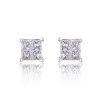18ct White Gold Princess Cut 0.25ct Diamond Stud Earrings