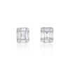 18ct White Gold Baguette and Brilliant Cut 0.50ct Diamond Cluster Stud Earrings