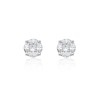 18ct White Gold Marquise And Princess Cut 1.00ct Diamond Cluster Earrings 1