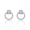 18ct White Gold Baguette & Brilliant Cut 0.63ct Diamond Circle Earrings 1