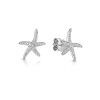 18ct White Gold Round Brilliant 0.19ct Diamond Starfish Earrings