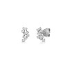 18ct White Gold Baguette & Round Brilliant Cut 0.33ct Diamond Scatter Cluster Earrings