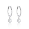 18ct White Gold 0.60ct Oval Diamond Hoop Earrings