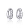18ct White Gold Round Brilliant 0.40ct Diamond Fancy Hoop Earrings