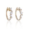 18ct Yellow Gold Mixed Cut 0.44ct Diamond Hoop Earrings