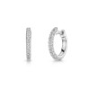 18ct White Gold Round Brilliant Cut 0.20ct Diamond Hoop Earrings