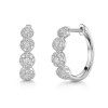 18ct White Gold Round Brilliant 0.50ct Diamond Halo Hoop Earrings