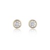 18ct Yellow Gold 0.23ct Diamond Rub Over Earrings