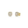 18ct Yellow Gold Princess Cut 1.00ct Diamond Halo Earrings