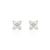 18ct Yellow Gold 0.80ct Round Brilliant Flower Cluster Diamond Earrings