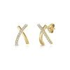 18ct Yellow Gold Round Brilliant 0.25ct Diamond Kiss Earrings