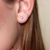 9ct White Gold Round Brilliant 0.10ct Diamond Bezel Set Earrings