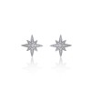 9ct White Gold Brilliant Cut Diamond 0.17ct Pave Star Earrings  1