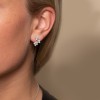 9ct White Gold Brilliant Cut 1.38ct Diamond Flower Cluster Earrings