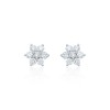 9ct White Gold 0.51ct Round Brilliant Flower Diamond Cluster Earrings
