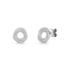9ct White Gold Open Twist Circle 0.20ct Diamond Earrings