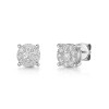 9ct White Gold Round Brilliant 0.50ct Diamond Illusion Style 4 Claw Earrings