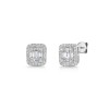 9ct White Gold Baguette & Round Brilliant Cut 0.75ct Diamond Earrings