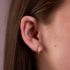 9ct White Gold Round Brilliant 0.05ct Diamond Wave Hoop Earrings