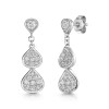 9ct White Gold 1.00ct Diamond Cluster Drop Earrings