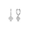 9ct White Gold 0.44ct Diamond Cluster Clover Drop Earrings