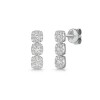 9ct White Gold Round Brilliant 1.00ct Diamond Triple Cushion Drop Earrings - Exclusive to CH