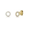 9ct Yellow Gold 0.13ct Round Brilliant Diamond Open Circle Stud Earrings