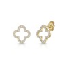 9ct Yellow Gold 0.37ct Diamond Clover Earrings