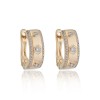 9ct Yellow Gold Trilogy Brilliant Cut 0.33ct Diamond Hoop Earrings