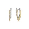 9ct 2 Colour Round Brilliant 0.25ct Diamond Double Row Hoop Earrings