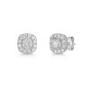 Platinum 1.00ct Princess Cut Diamond Halo Earrings