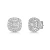 Platinum Princess Cut 1.00ct Diamond Double Halo Earrings