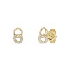 9ct Yellow Gold 0.07ct Round Brilliant Diamond Interlocking Earrings