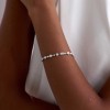 18ct White Gold Mix Cut 4.00ct Diamond Halo Style Line Bracelet