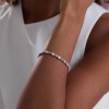 18ct White Gold Mix Cut 4.00ct Diamond Halo Style Line Bracelet